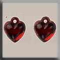 12077 Very Sm. Domed Heart - Matte Red