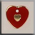 12093 Small Engraved Heart - Red/Gold